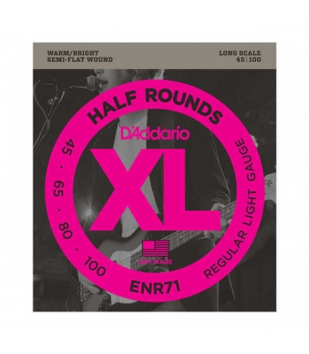Струны D'Addario ENR71 XL Nickel Half Rounds Bass 45-100